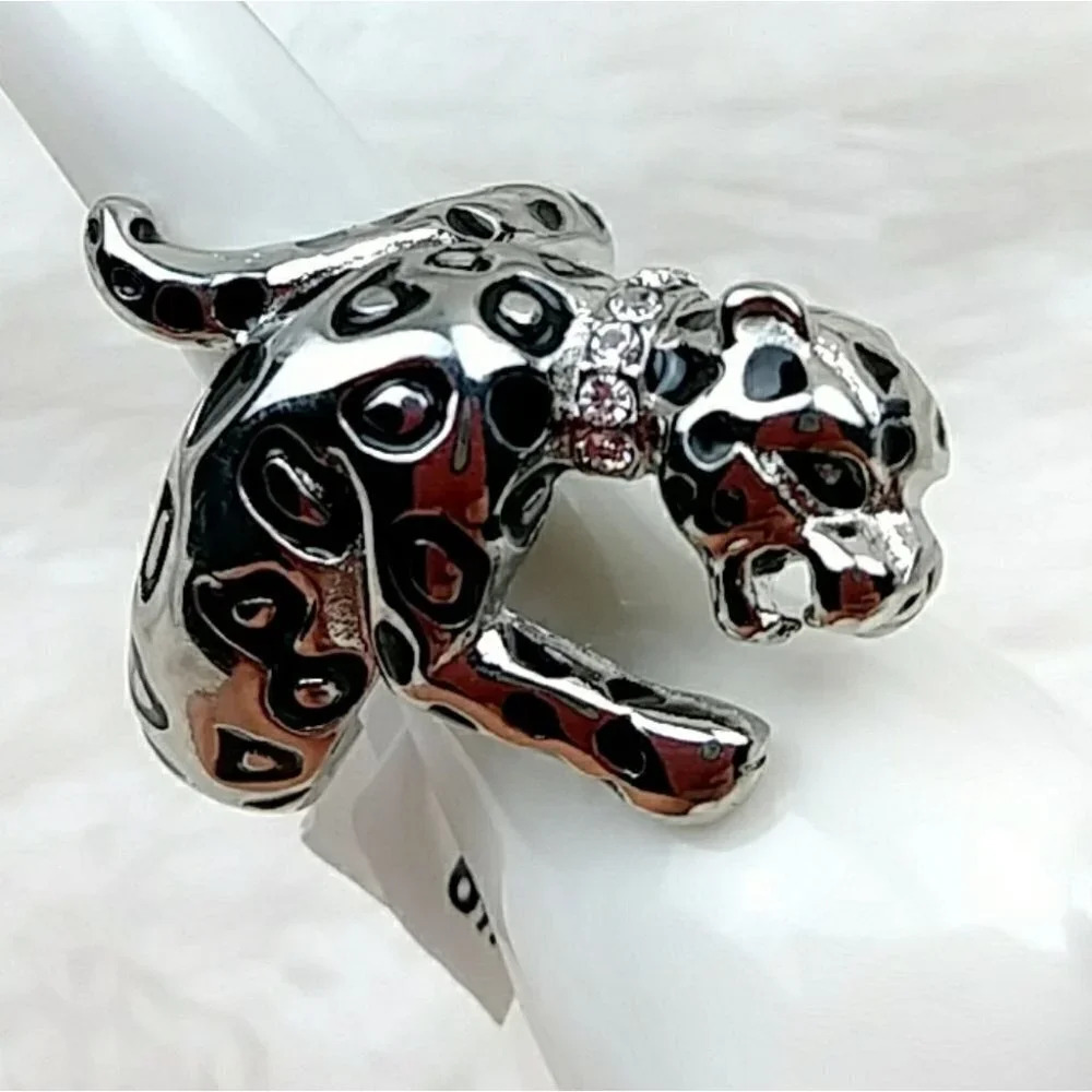 Jaguar Cat Ring Stainless Steel Hypoallergenic Women's Ring - Picture 1 of 9